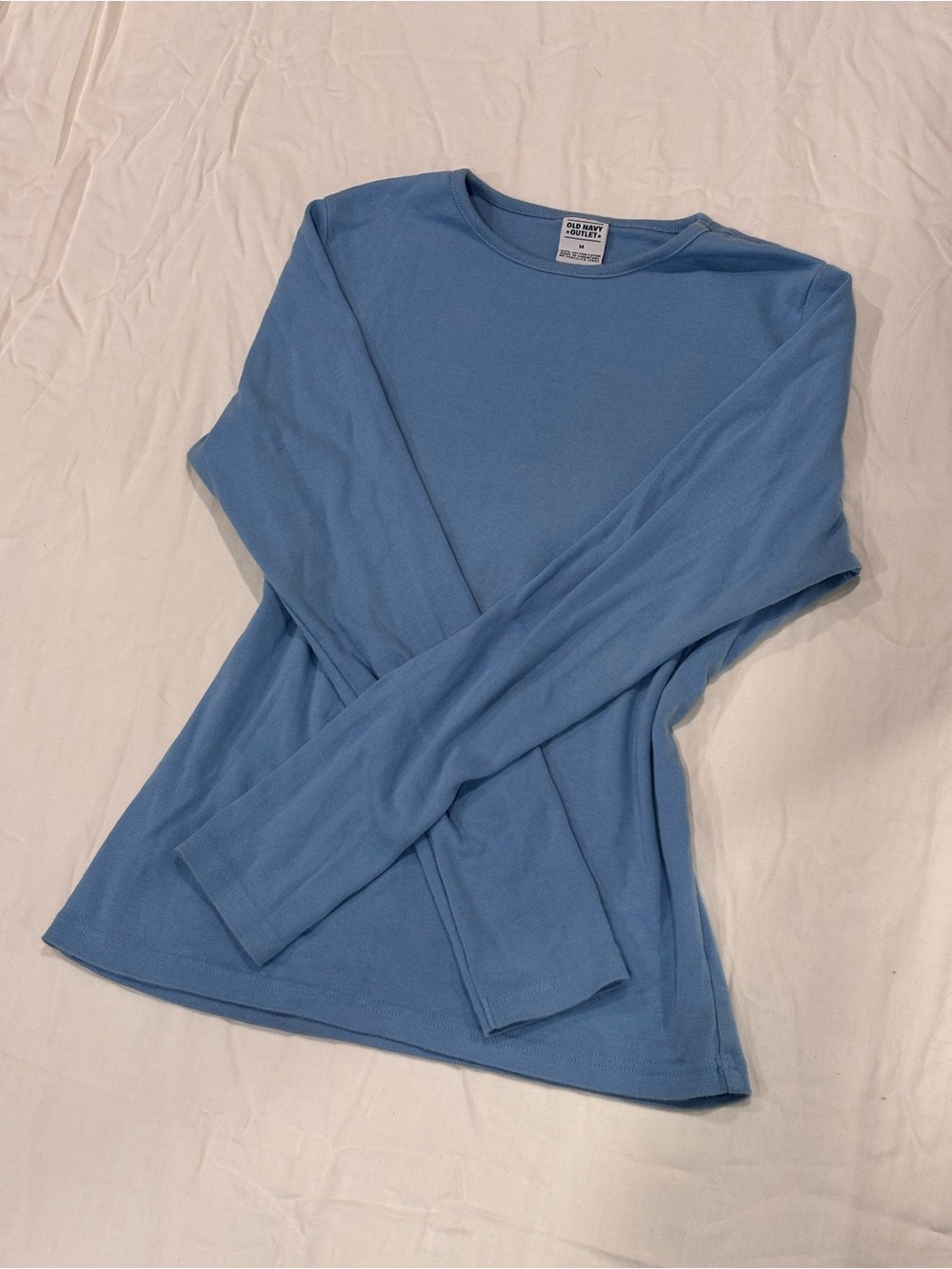 Vintage Old Navy 100% Cotton Long Sleeve Crewneck Top - Sky Blue